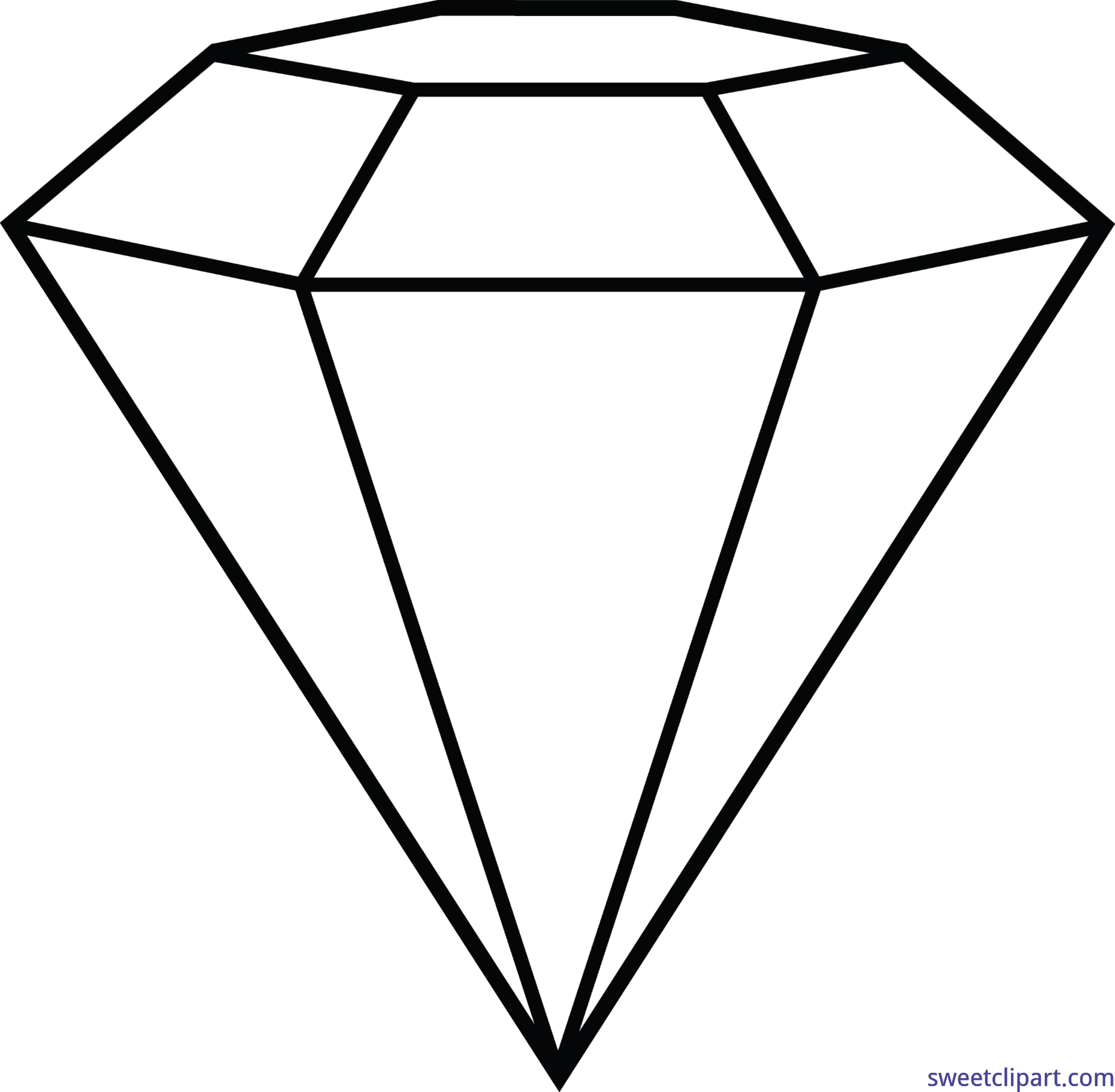 Diamond Lineart Art Sweet Clipart (5588x5475), Png Download