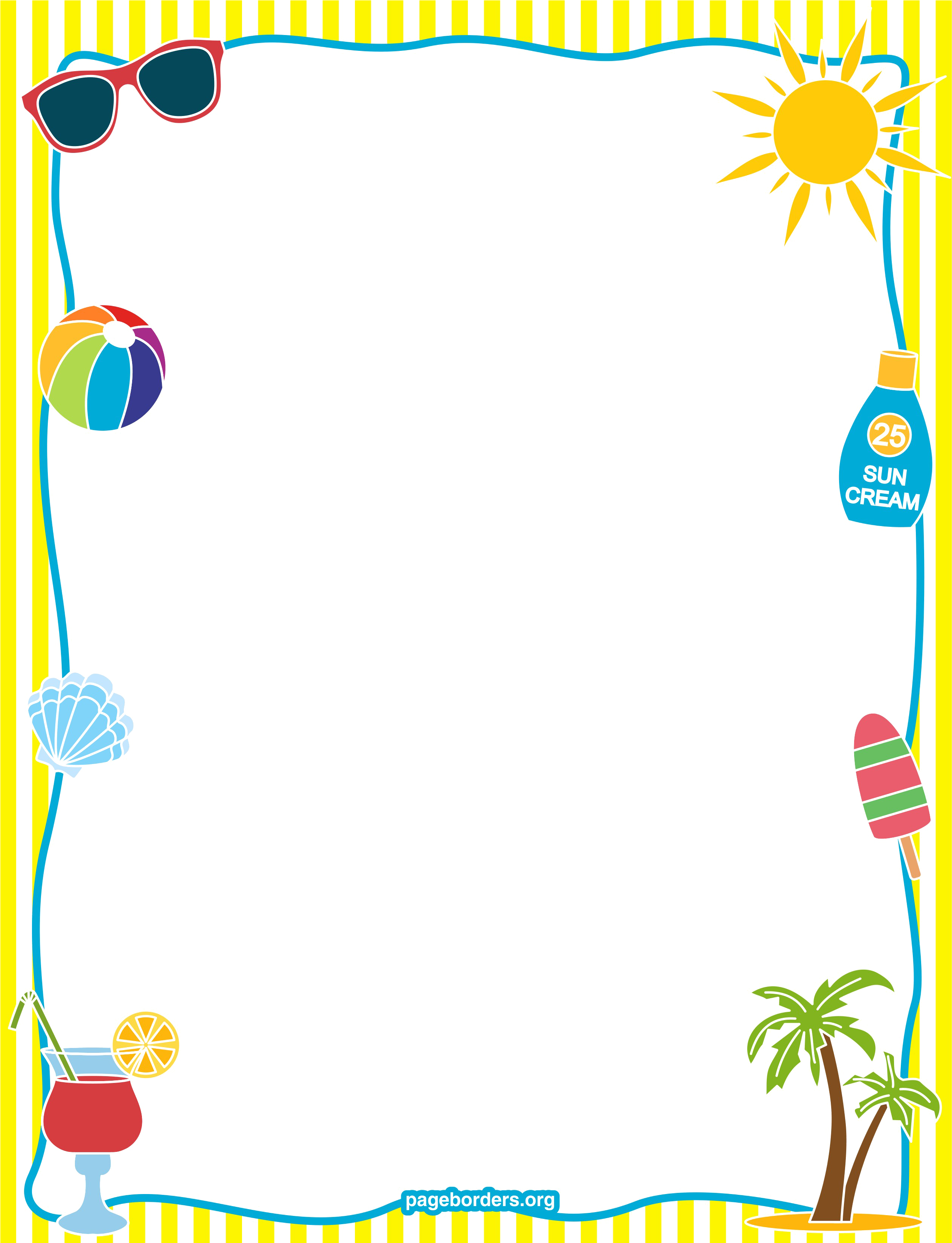 View large size School Border Png Image - My Summer Vacation Worksheet Clip...