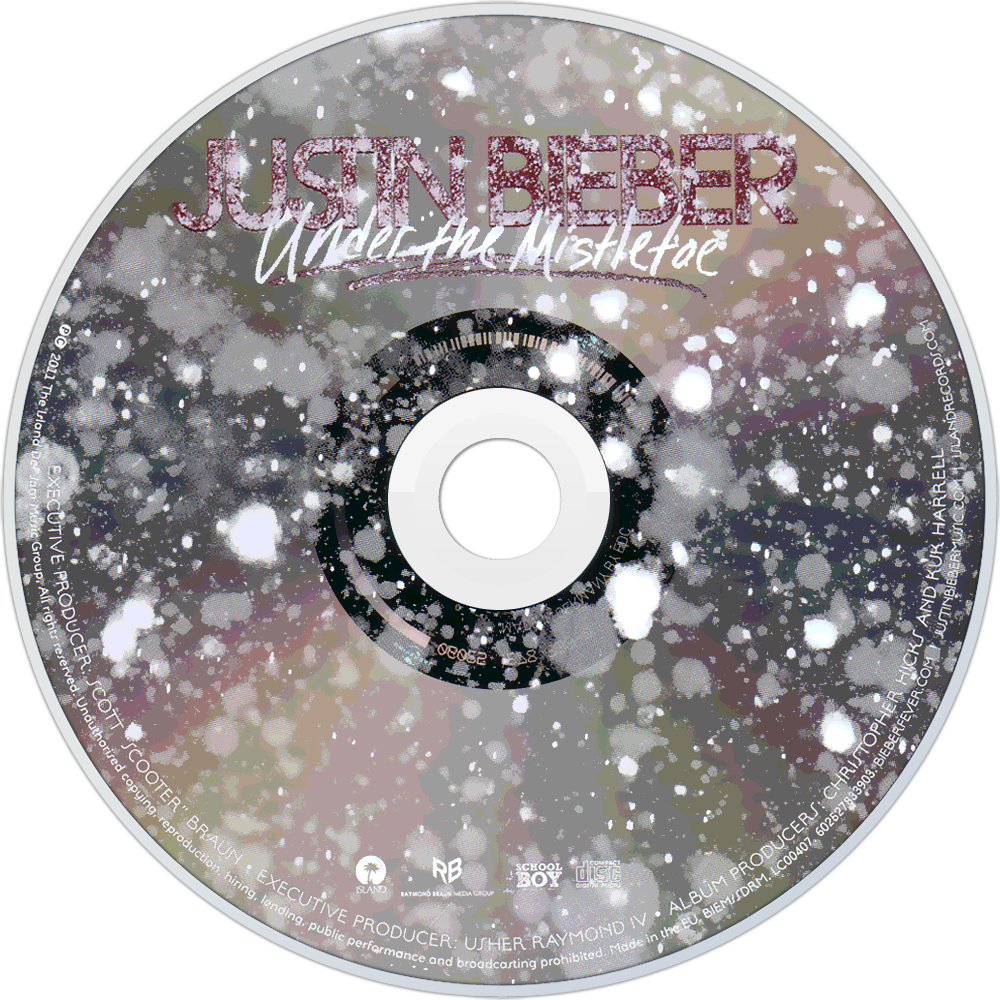 Justin Bieber Under The Mistletoe Cd Disc Image - Justin Bieber Under The Mistletoe Clipart (1000x1000), Png Download