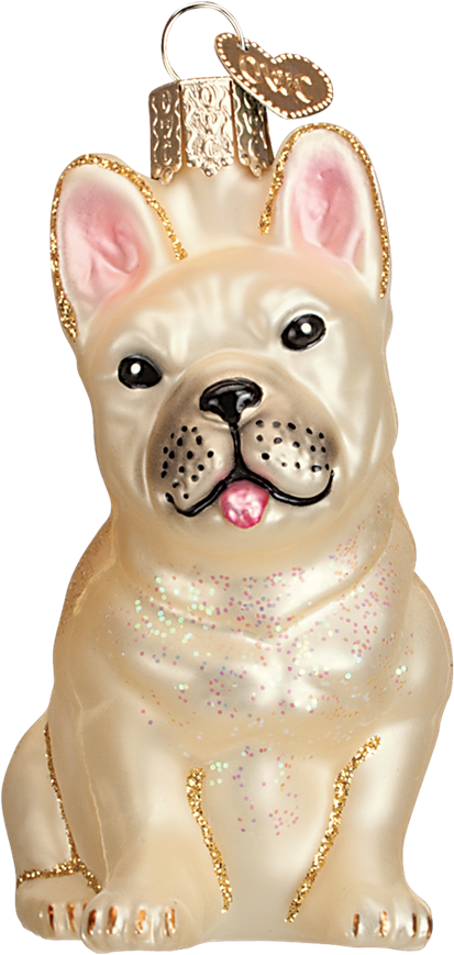French Bulldog Old World Glass Ornament - Christmas Ornament Clipart (1000x1000), Png Download