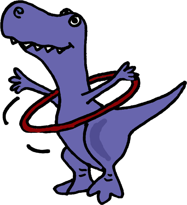 Dinosaur And Hula Hoop - Dinosaur With Graduation Cap Clipart (613x673), Png Download