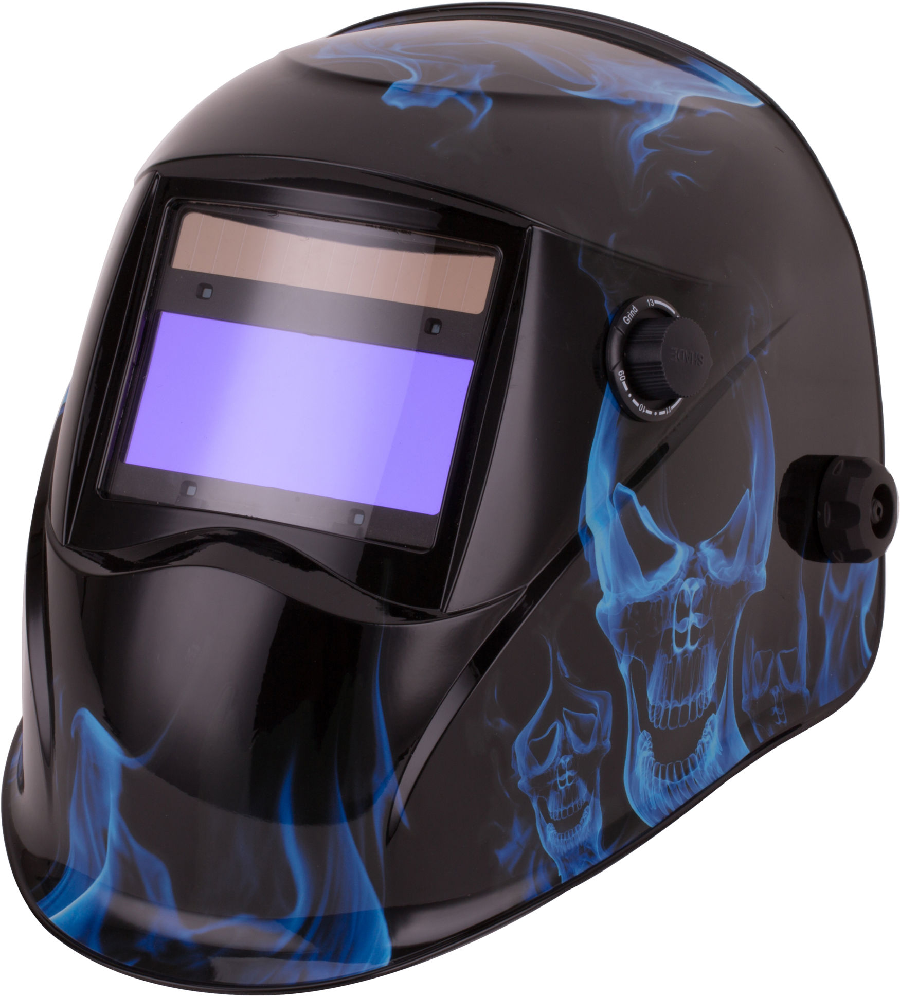 Topgun Warrior Auto-darkening Welding Helmet Blue Inferno - Motorcycle Helmet Clipart (1750x1936), Png Download