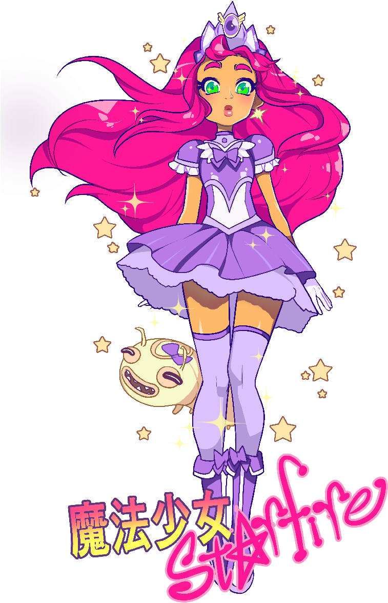 Magical Girl Starfire - Starfire Teen Titans Fanart Clipart (800x1236), Png Download