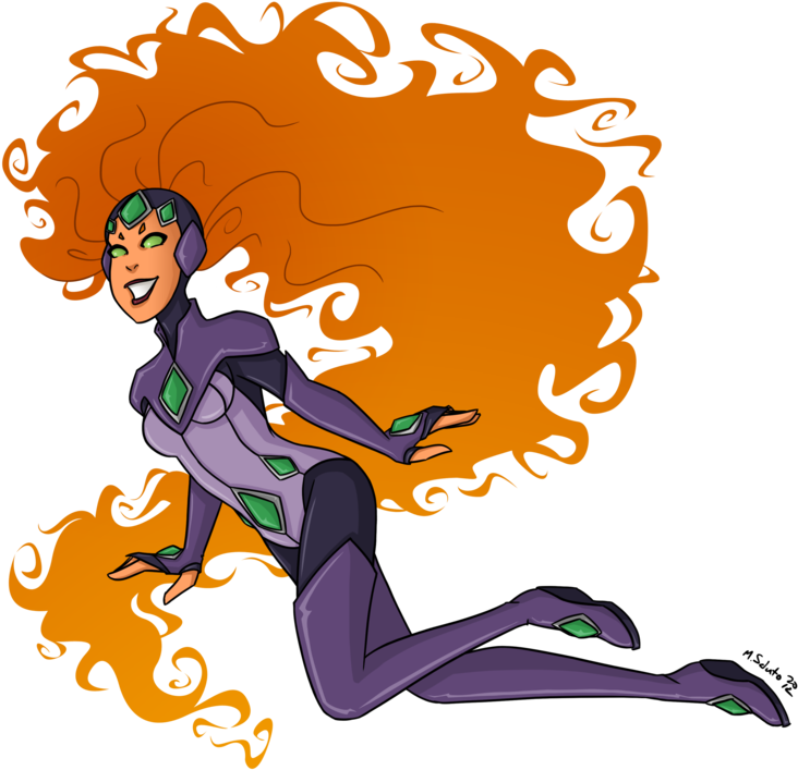 Female Stars Of Comics - Starfire Suit Clipart (732x707), Png Download