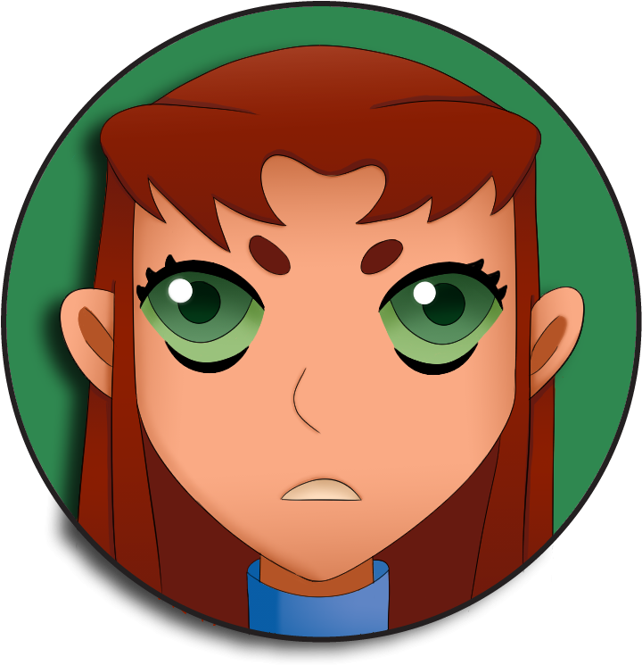 Home / Pin Back Buttons / Justice League / Starfire - Cartoon Clipart (771x900), Png Download
