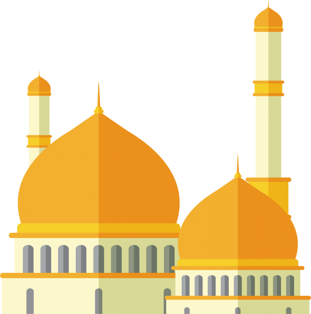 Golden Chancery Of Arabic Mosque Ramadan Free Png And - Mosque Clipart Png ...