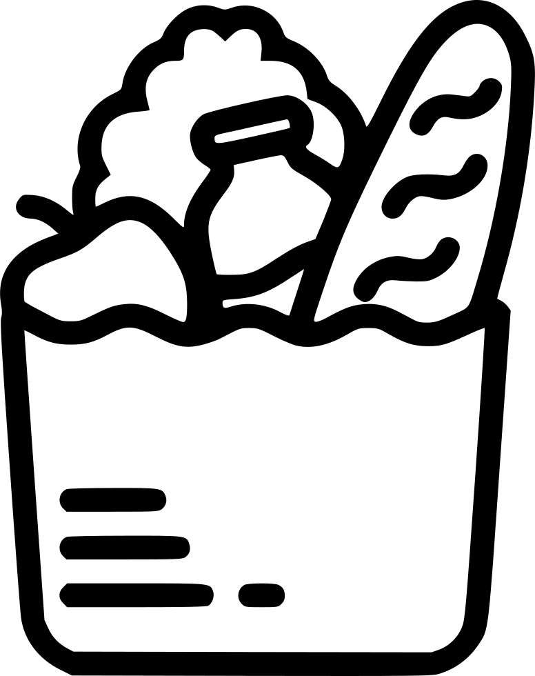 Grocery Bag Comments - Groceries Icon Clipart (776x980), Png Download
