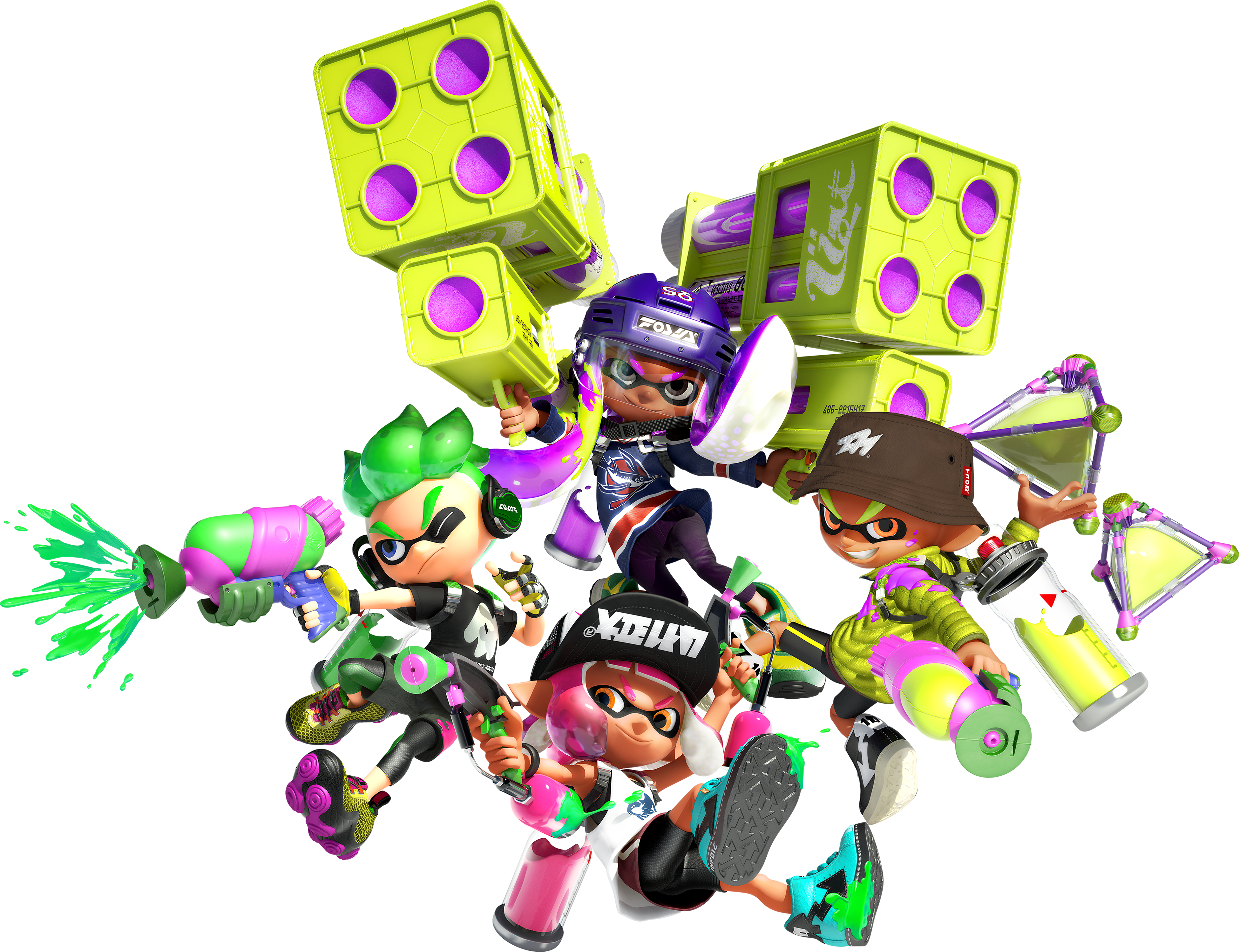 Png Characters - Splatoon 2 Vs Fortnite Clipart (3900x2996), Png Download