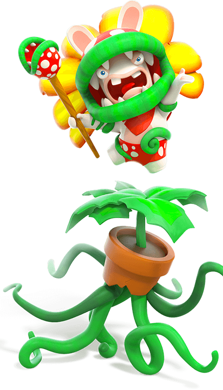 Super Mario Sunshine Mecha Bowser - Mario Rabbids Piranha Plant Clipart (447x782), Png Download