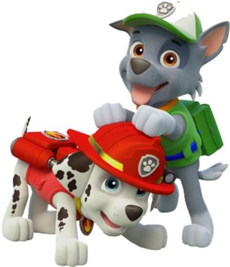 Paw Patrol Marshall Y Rocky Clipart (568x571), Png Download