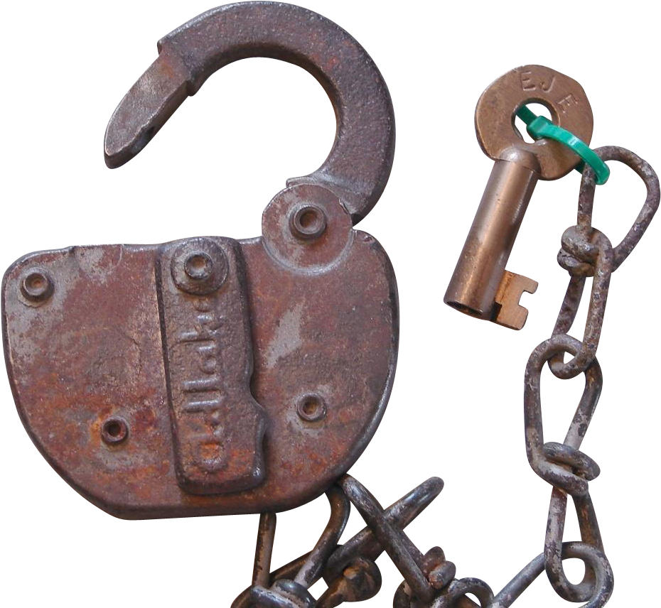 Vintage Ej&err Railroad Switch Lock & Key Set Clipart (929x929), Png Download