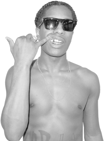 Asap Rocky - Stomach Asap Rocky Tattoos Clipart (570x600), Png Download