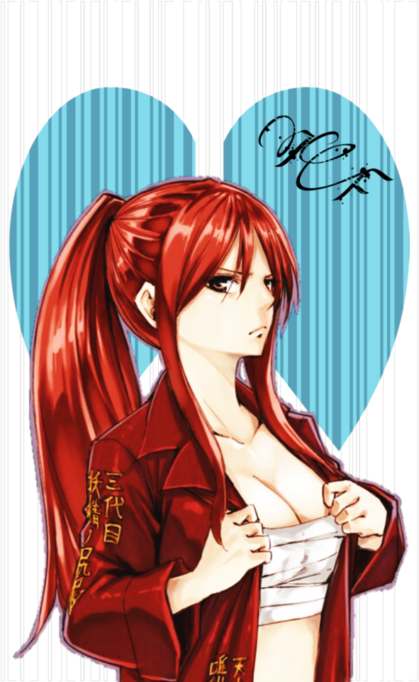 Erza Scarlet ♥ - Fairy Tail Clipart (591x960), Png Download