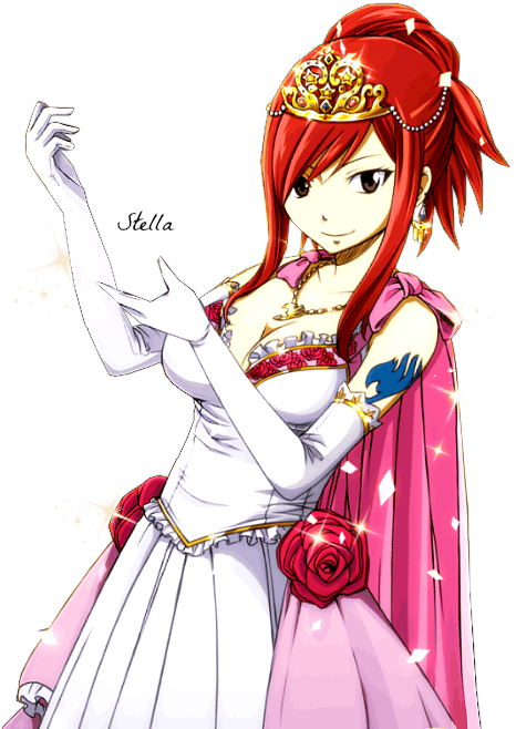Erza Prête Pour La Soirée - Erza Cards Clipart (565x662), Png Download