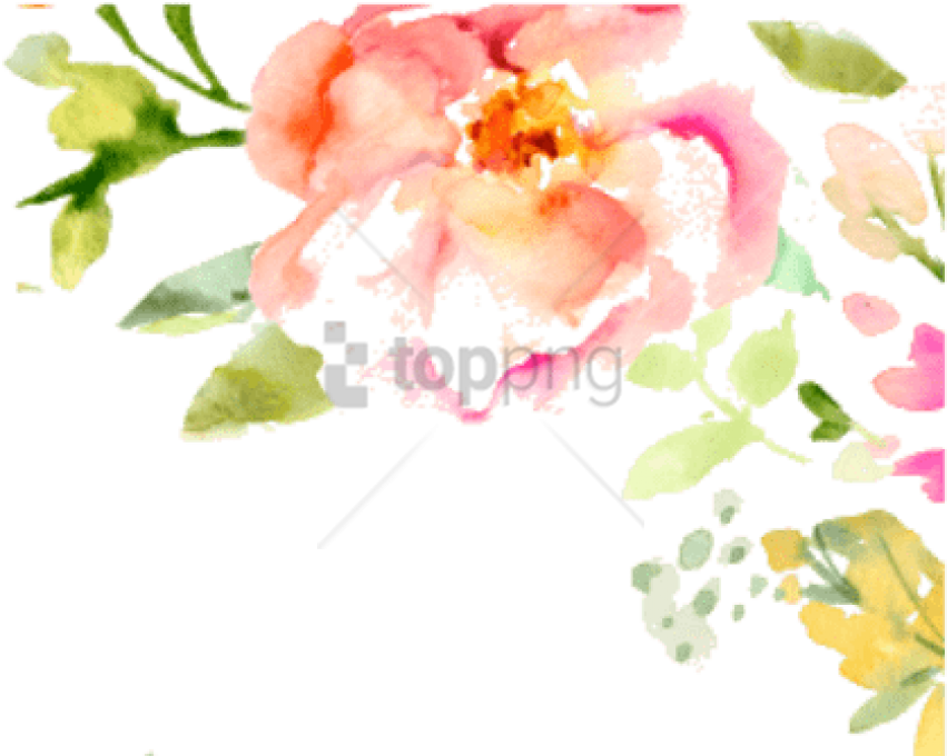 Free Png Watercolor Flowers Border Free Png Image With - Watercolor Flower Border Square Clipart (851x680), Png Download