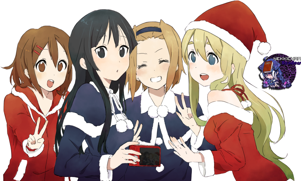 Ho Kago Tea Time Images K On Christmas Hd Wallpaper - K On Новый Год Clipart (1000x600), Png Download