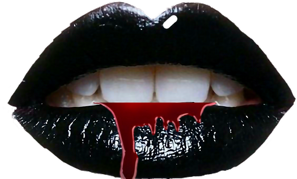 #black #blood #halloween #horror #lips - Black Lipstick Lips Clipart (1024x617), Png Download
