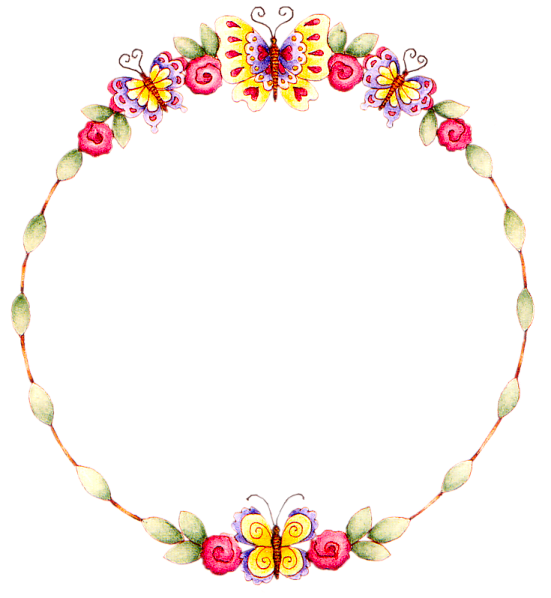 Floral Round Frame Transparent Background - Clipart Frames Transparent Background - Png Download (551x598), Png Download