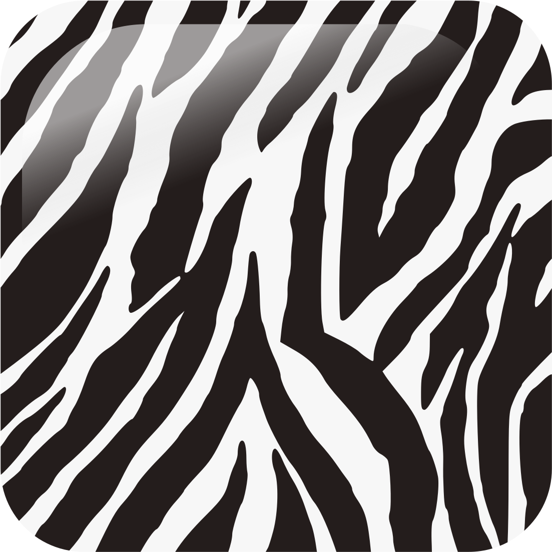 Zebra Stripe - Zebra Print Clipart (1200x1200), Png Download