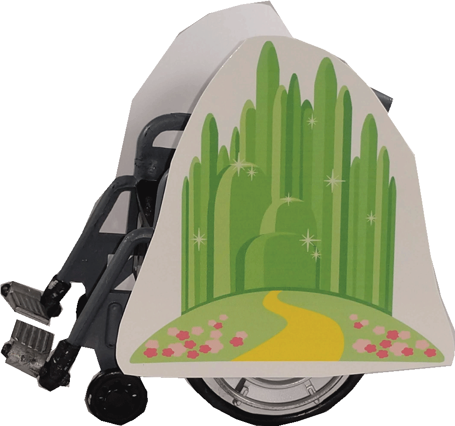 Emerald City And Yellow Brick Road Wheelchair Costume - Baby Carriage Clipart (905x847), Png Download