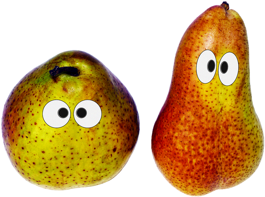 Pears, Cheeky Rascal, Fruit, Face, Funny, Eyes Clipart (960x708), Png Download