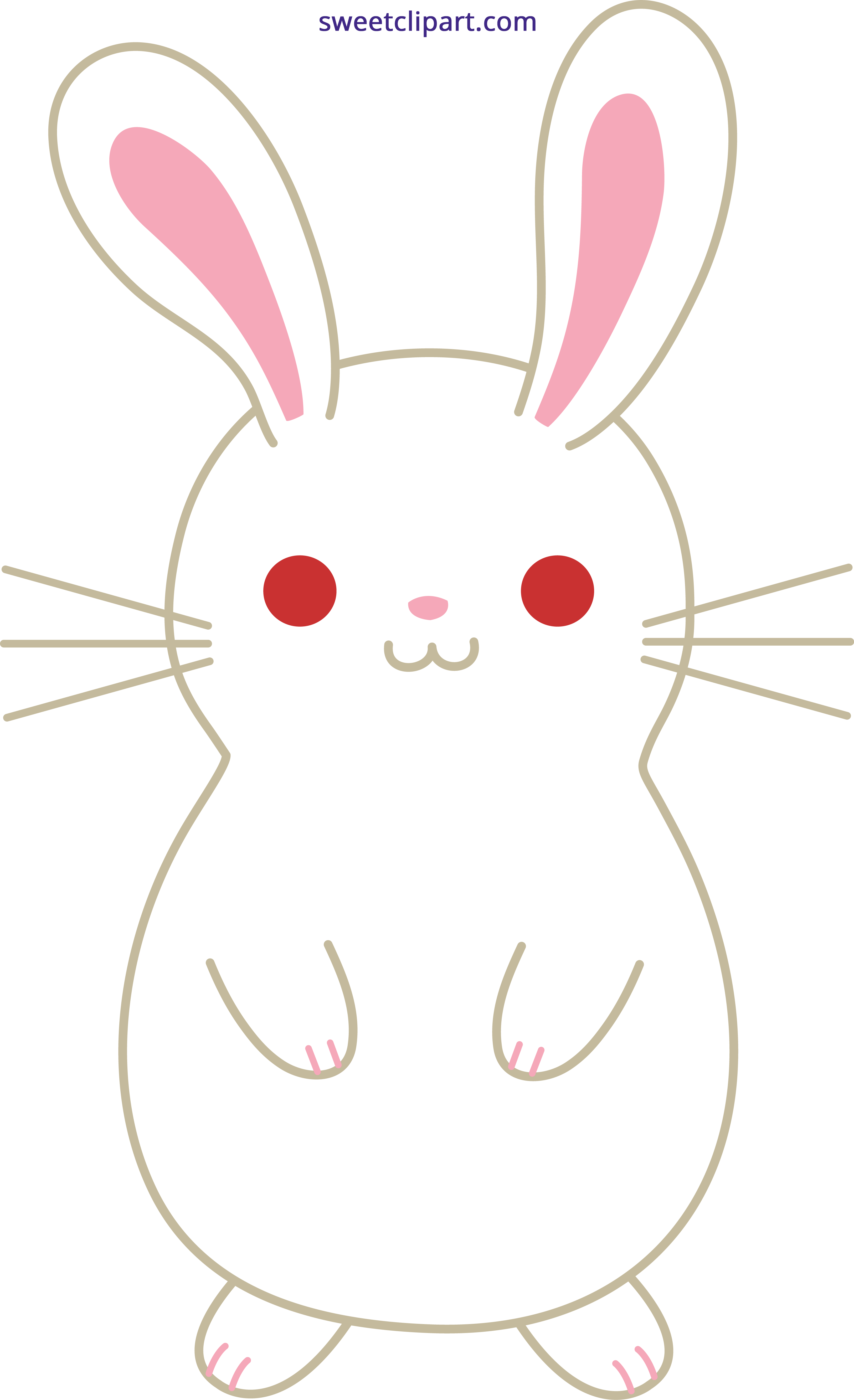 Banner Transparent Cute Bunny Sweet Clip Art - Rabbit Clip Art Black - Png Download (3250x5328), Png Download
