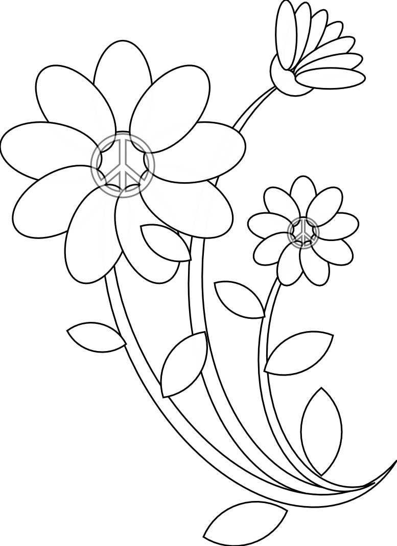 Flower Line Drawing - Drawing Flowers For Embroidery Clipart (777x1067), Png Download