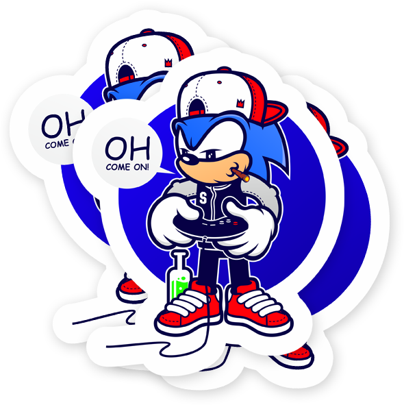Sonic, Pyramid Head & Zombiebot - Cartoon Clipart (590x591), Png Download