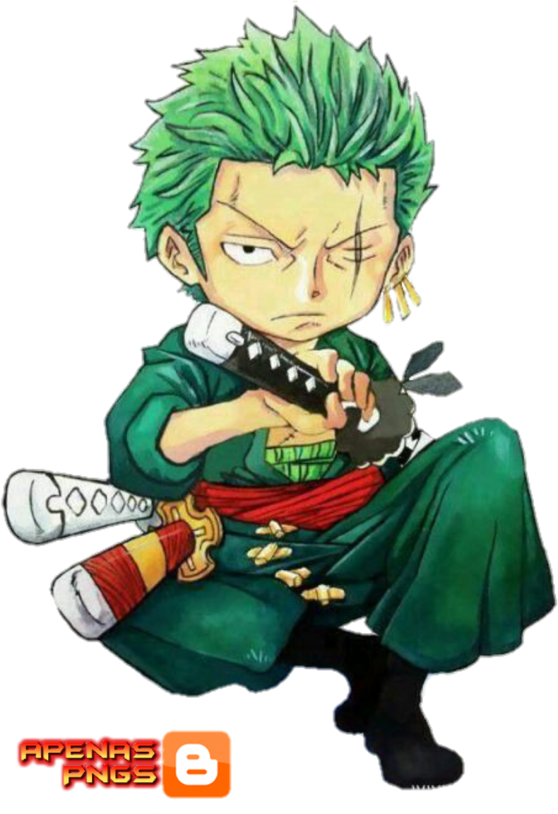 Roronoa Zoro Em Versão Chibi - Zoro Of One Piece Clipart (838x1153), Png Download