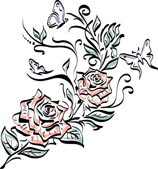 Rose Flower Drawing Clipart (676x720), Png Download
