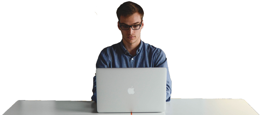 Man Work Laptop Png Clipart (1000x400), Png Download