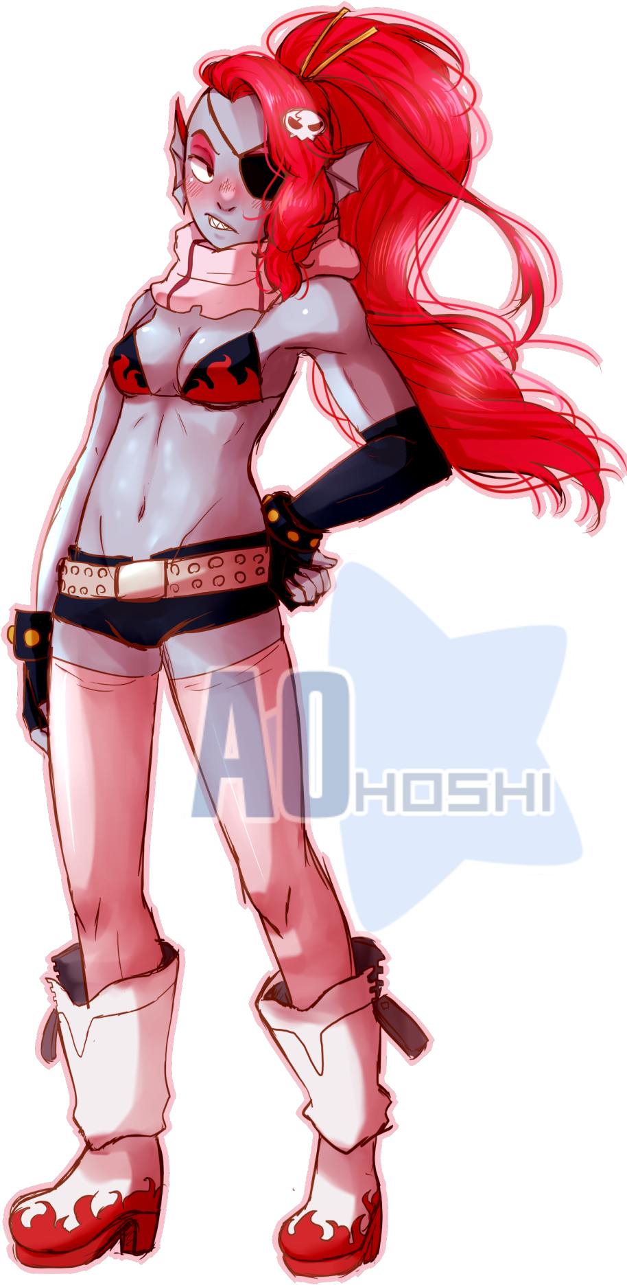 Undyne Dressed As Yoko From Gurren Lagann~ Speedpaint - Cartoon Clipart (1029x1920), Png Download