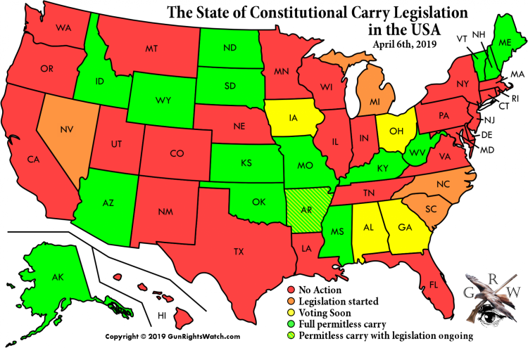 Constitutional Carry States - White Population By State 2016 Clipart (750x495), Png Download