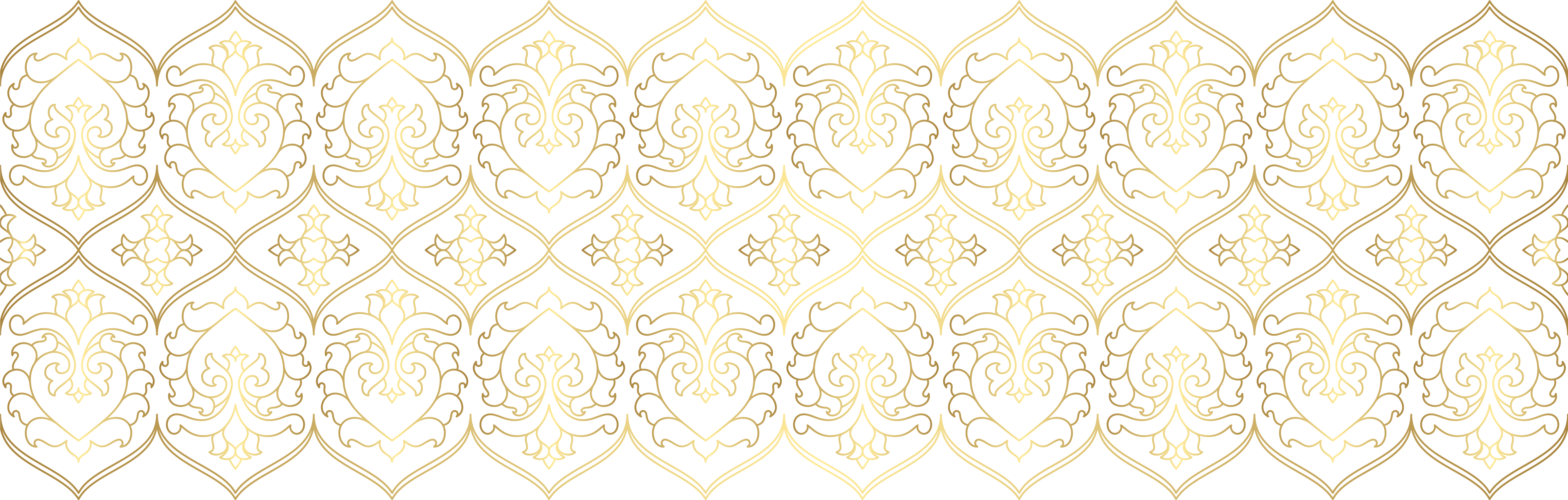 Gold Decorative Boreder Png Clip Art Image - Motif Transparent Png (8000x2739), Png Download
