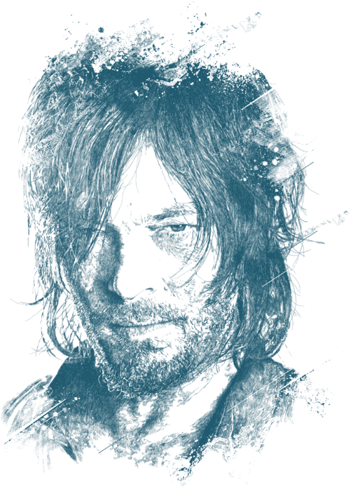 Bleed Area May Not Be Visible - Daryl Dixon Art Clipart (507x700), Png Download