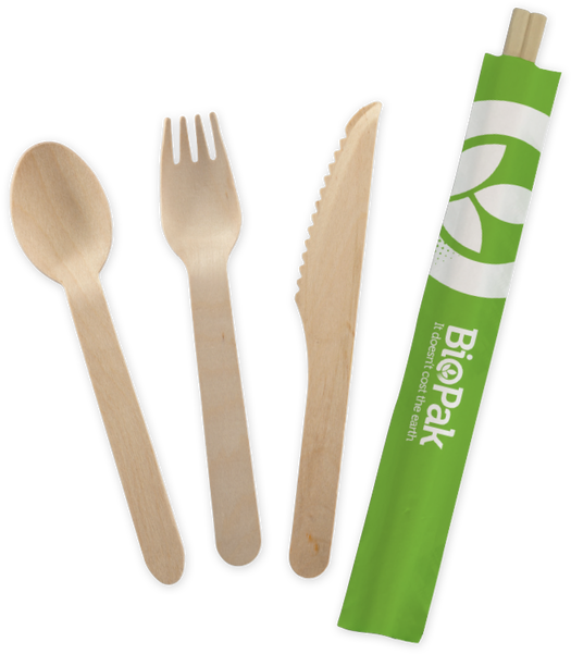 Wood Cutlery & Chopsticks - Biopak Cutlery Clipart (640x640), Png Download
