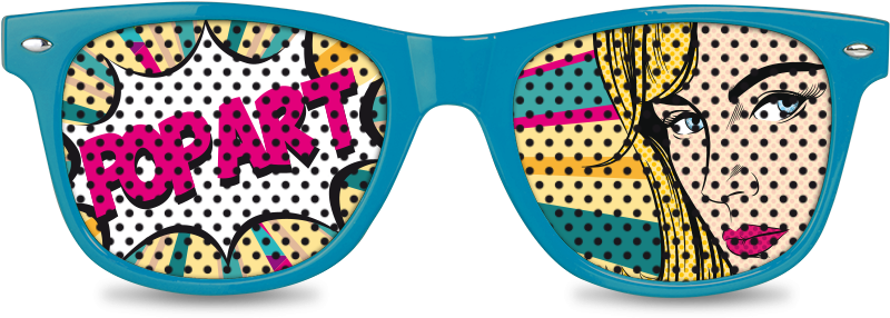 Pop Art Png - Pop Art Sunglasses Png Clipart (800x450), Png Download