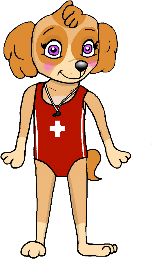 Skye The Lifeguard - Paw Patrol Skye Human Clipart (524x928), Png Download