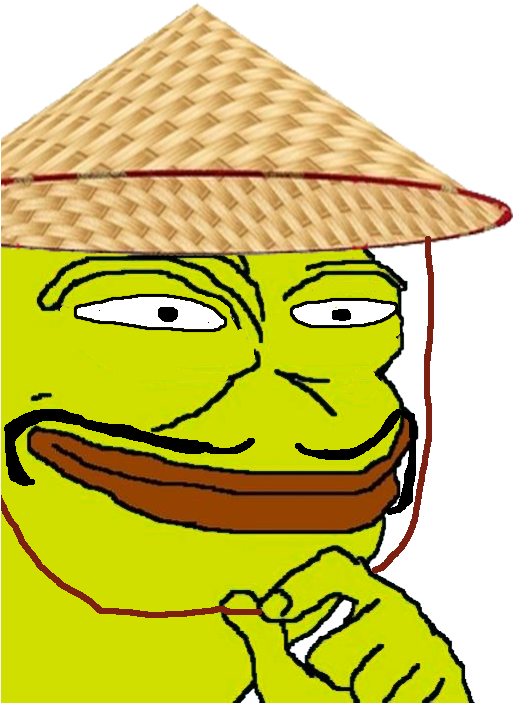 Chinese Pepe - Chinese Hat Cartoon Png Clipart (600x702), Png Download
