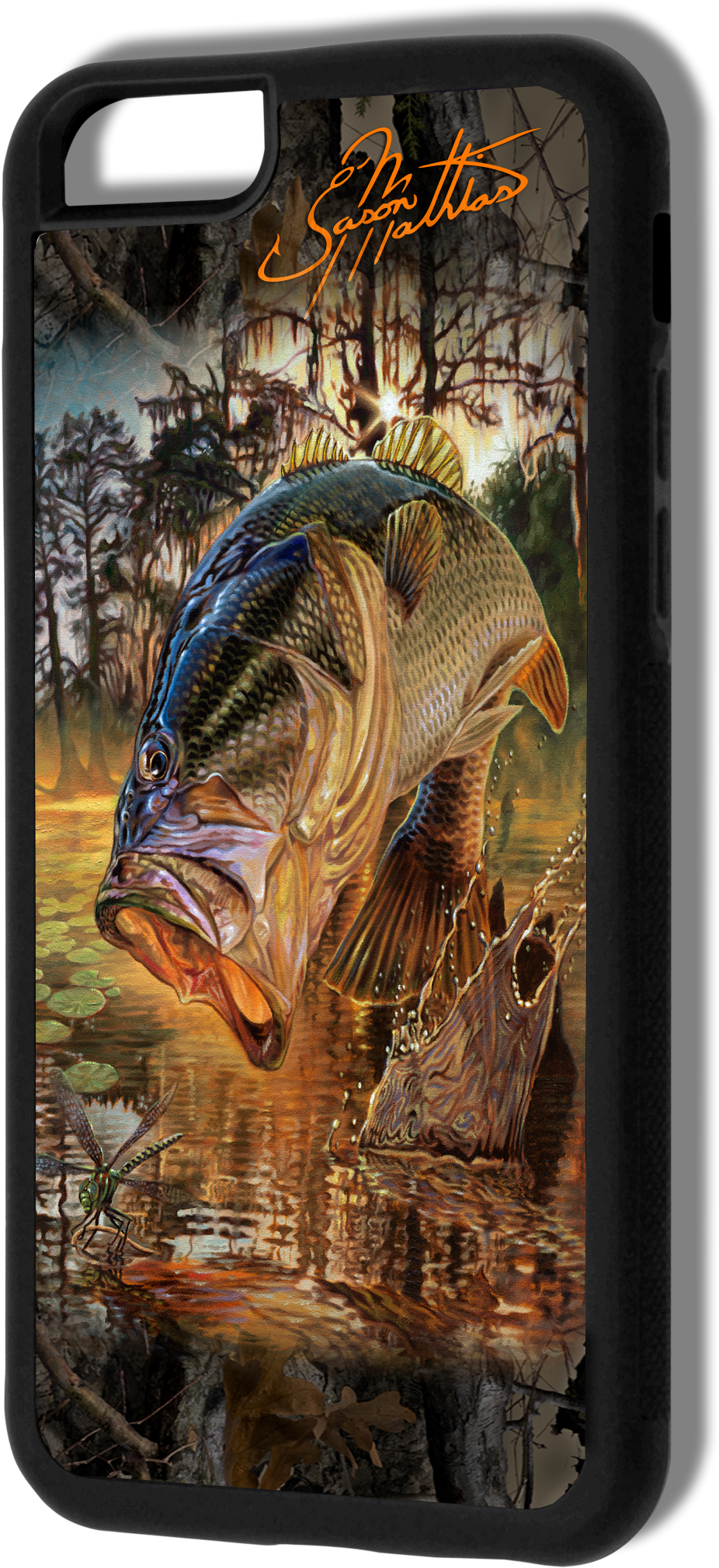 Iphone 6 Case Largemouth Bass Art Jason Mathias - Visual Arts Clipart (988x2091), Png Download