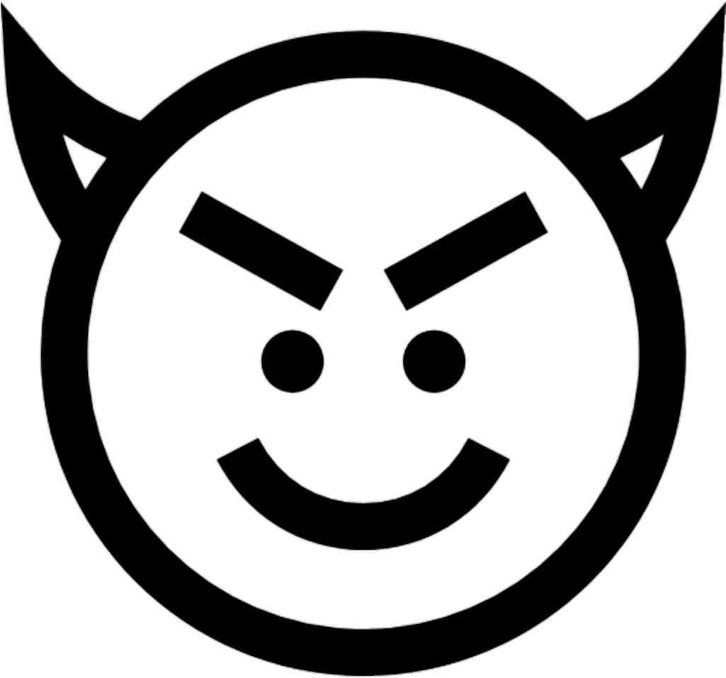 #angryface #emoji #horns - Devil Emoji Coloring Pages Clipart (1024x1012), Png Download