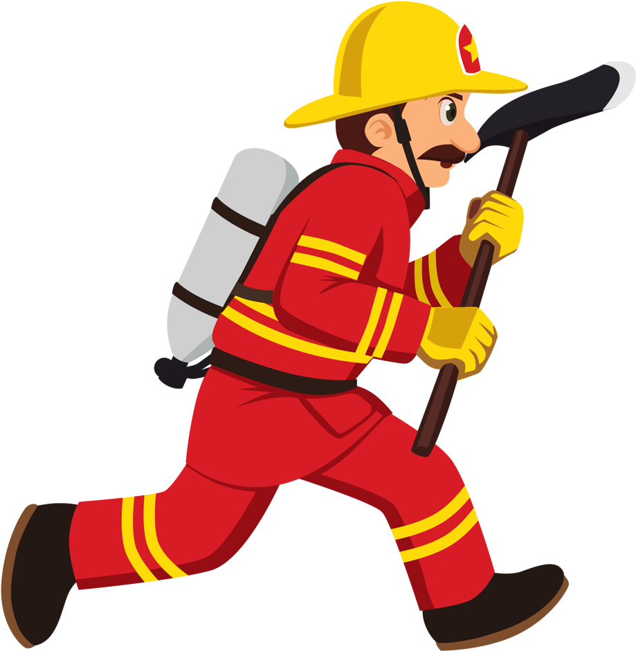 Fireman Cartoon Clipart (963x1024), Png Download
