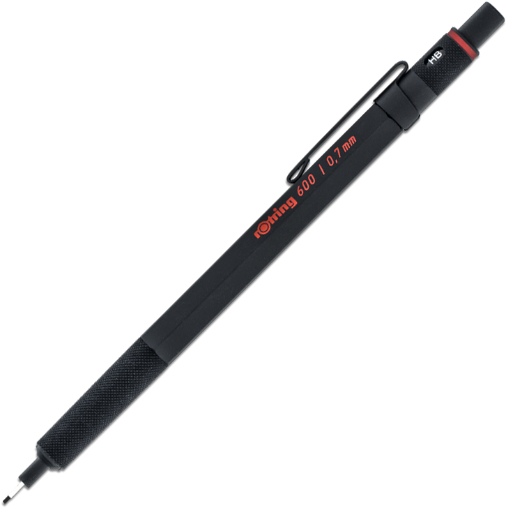 Rotring 600 Mechanical Pencil Black Barrel - Easton Baseball Bats Clipart (726x728), Png Download