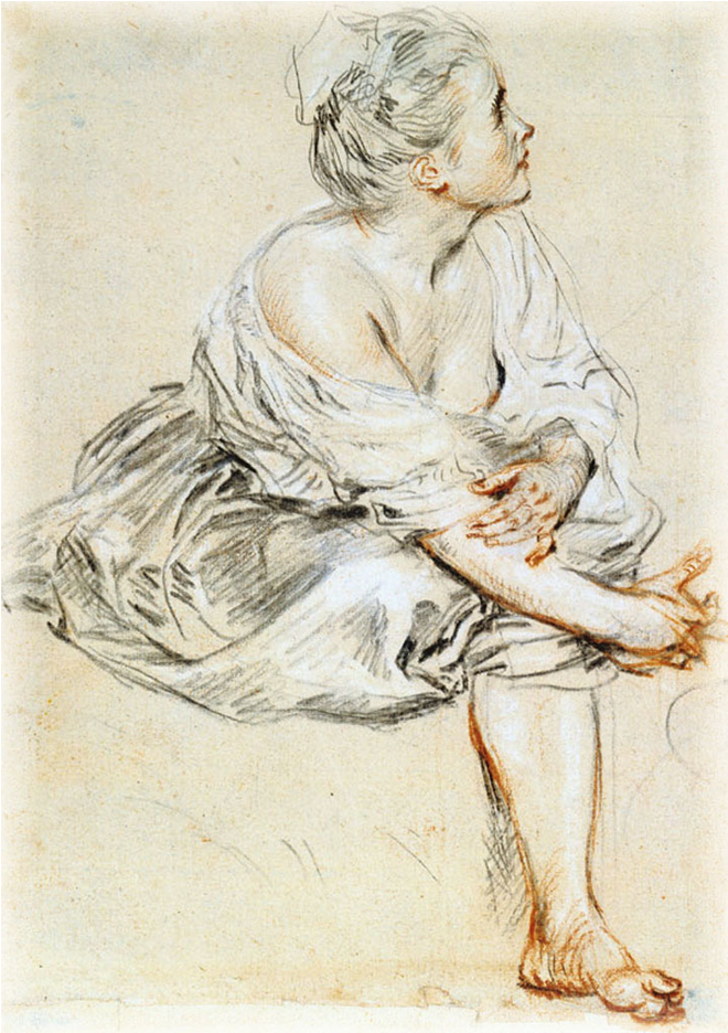 Featured 2b Watteau Drawing Trois Crayons, Pencil Drawings, Clipart (768x1024), Png Download