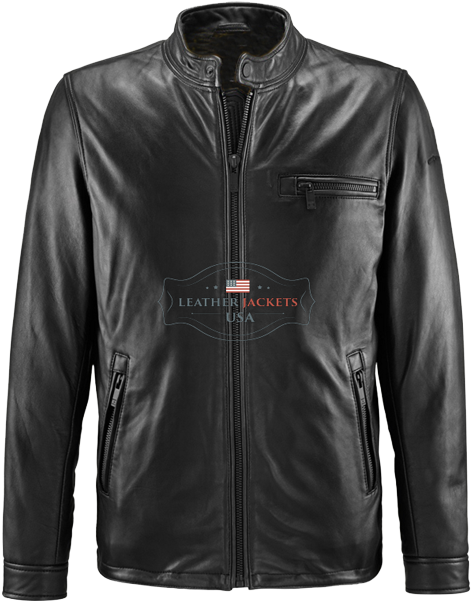 Unique Protective Black Biker Leather Jacket - Leather Jacket Clipart (600x600), Png Download