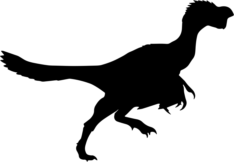 Citipati Dinosaur Silhouette Comments - Siluetas De Dinosaurios Velociraptor Clipart (981x681), Png Download