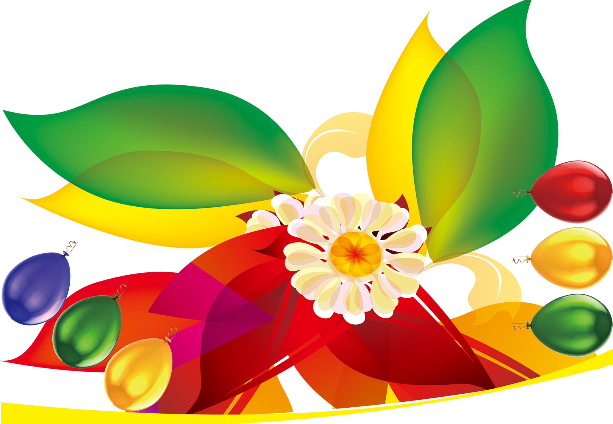 Clip Art Floral Design Colorful Balloon - Colorful Balloons - Png Download (2059x1550), Png Download