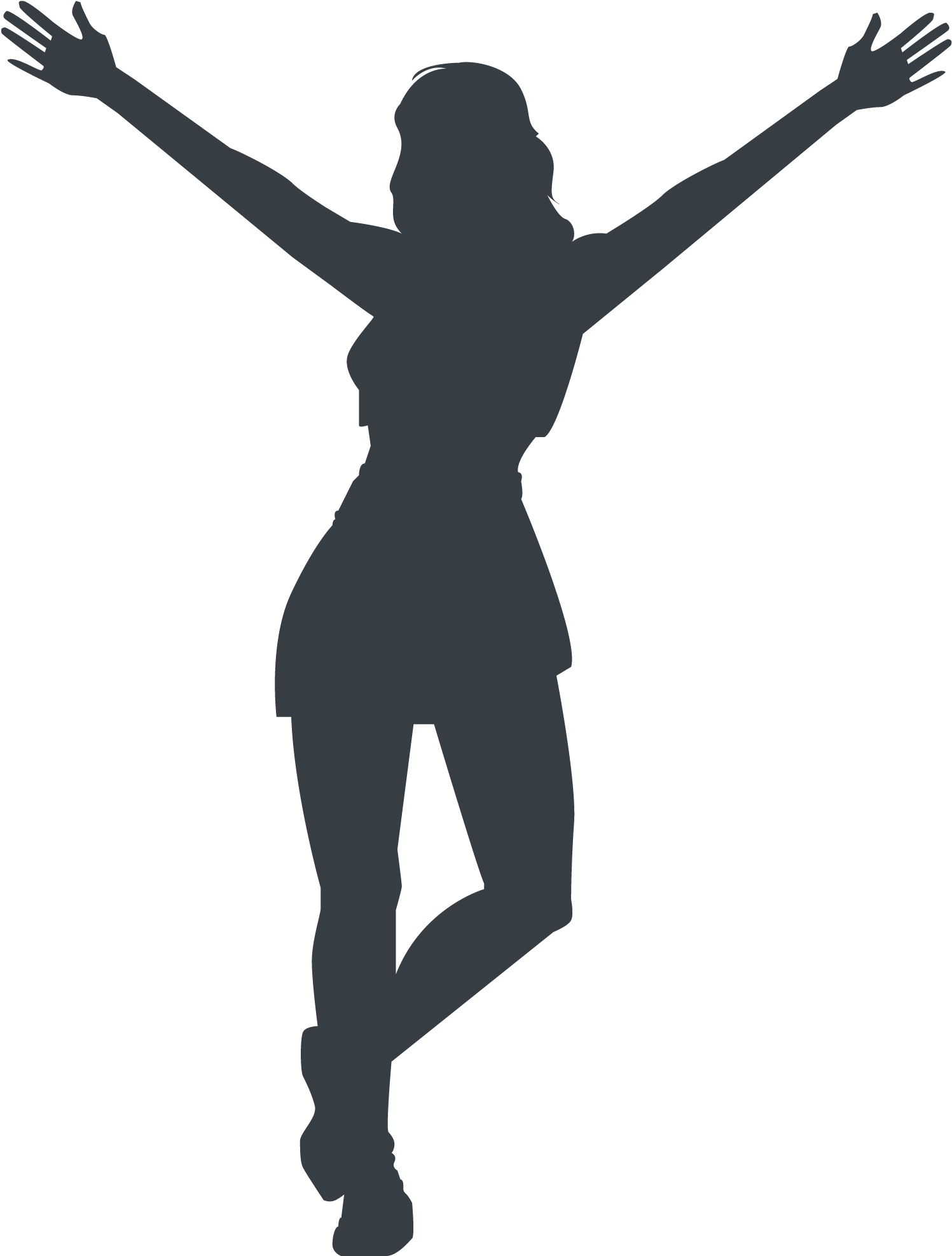 Athlete Silhouette - Cheerleader Poms Silhouette Clipart (2271x2021), Png Download