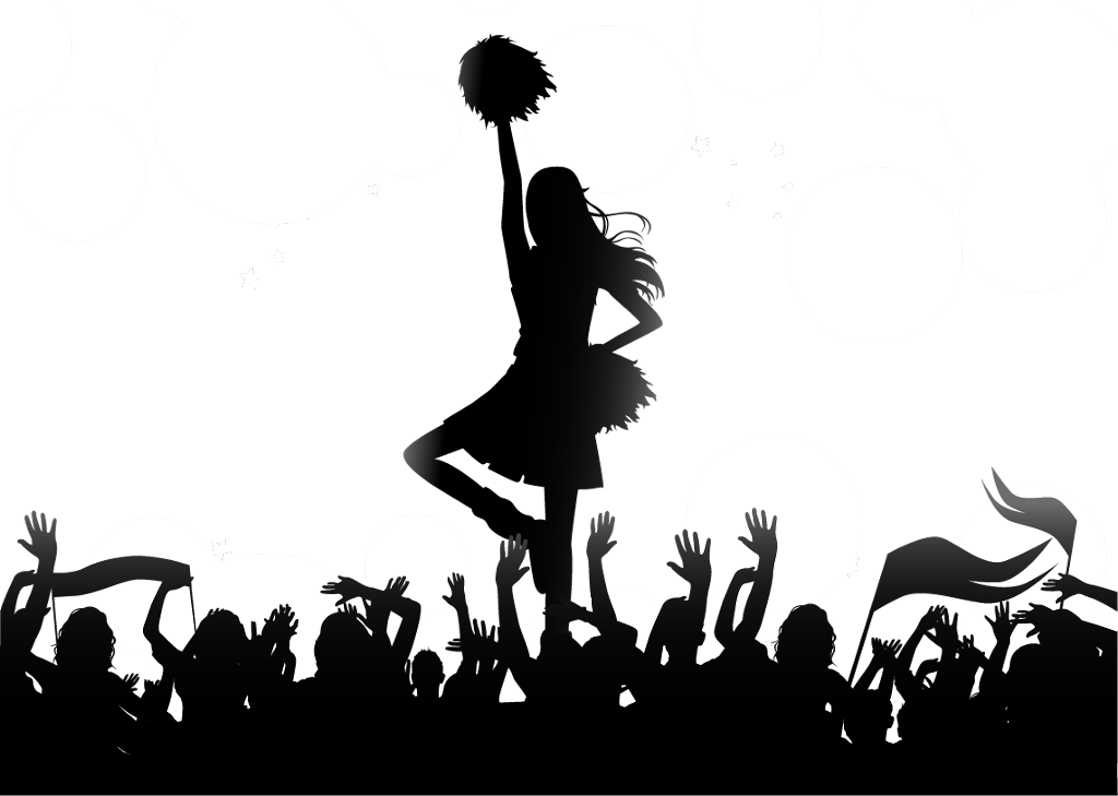 #siluette #interesting #sccheerleader #cheerleader - Cheerleaders Vector Png Clipart (1024x729), Png Download