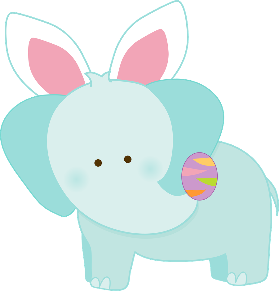 Easter Elephant Clipart (900x939), Png Download